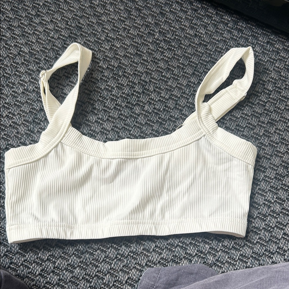 Edikted Cream Ribbed Bandeau